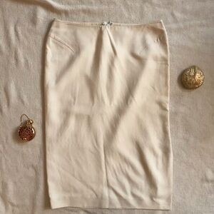 Elegant Cream Pencil Skirt by Thierry Mugler